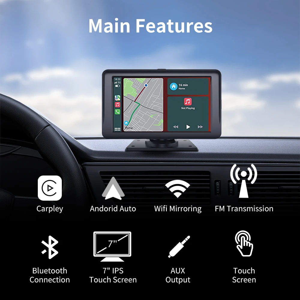 Dashcam Double Camera Car Play Dashcam Wireless Reversing Camera For