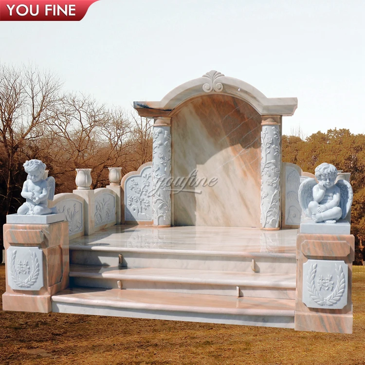 Custom Luxury Cemetery Tombstones And Monuments Headstones With Cherub