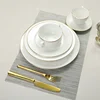 Ceramic porcelain gold rim decor decal bone china dinner set