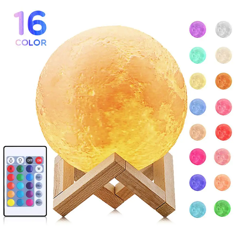 Multicolor mystical moon shaped 3d Valentine's day gifts led night light 3d moon light lamp moon light