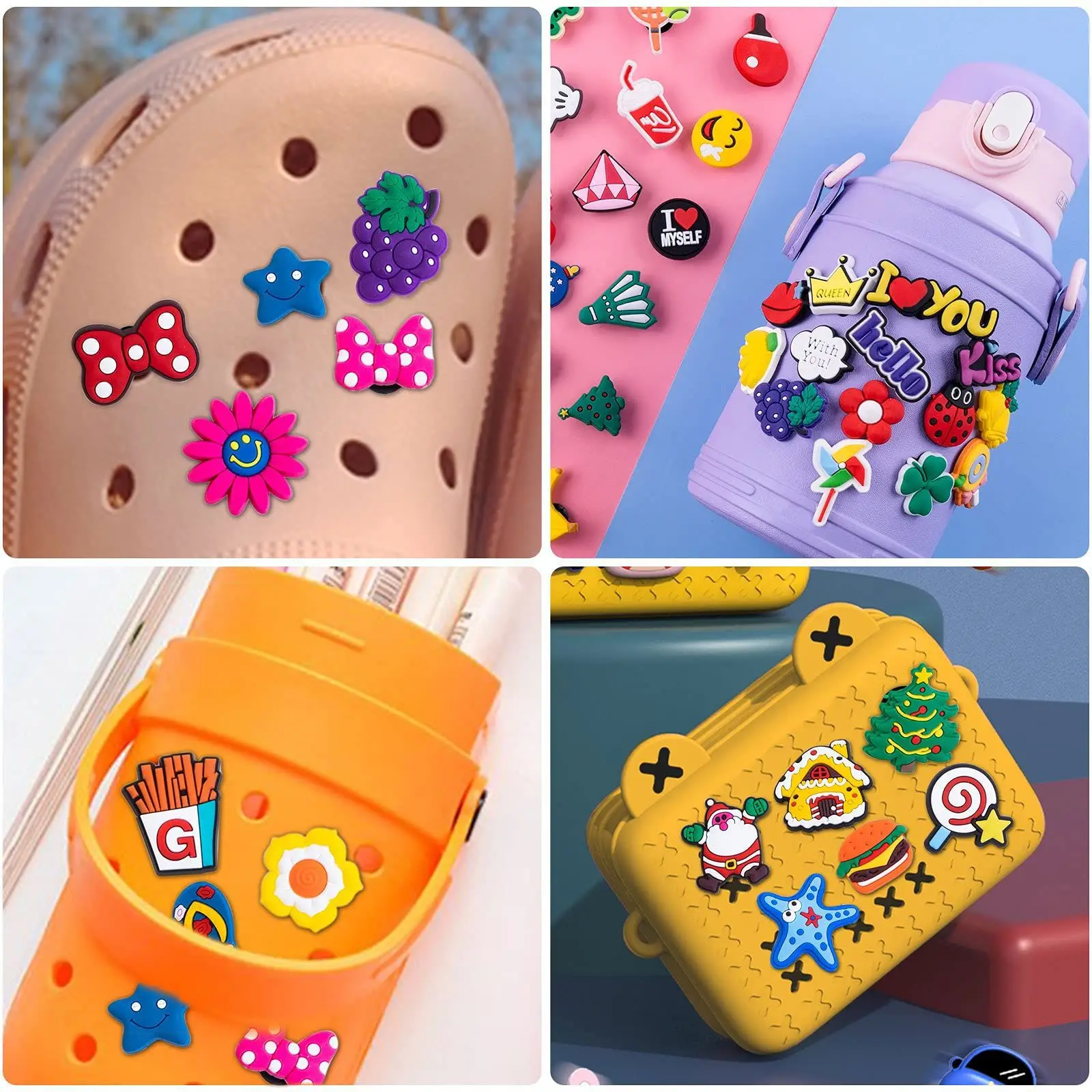 Diy Cute Soft Pvc Shoe Charms Cartoon Croc Shoe Accessories Fit For