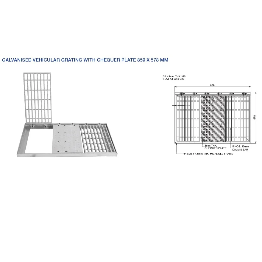 Singapore Lta Hdb Drainage Vehicular Grating With Chequer Plate - Buy ...