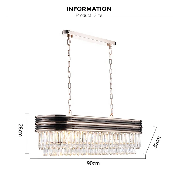 2020 Chandelier Rocket Chinese Crystal Hanging Rectangle Modern Ceiling Pendant Light