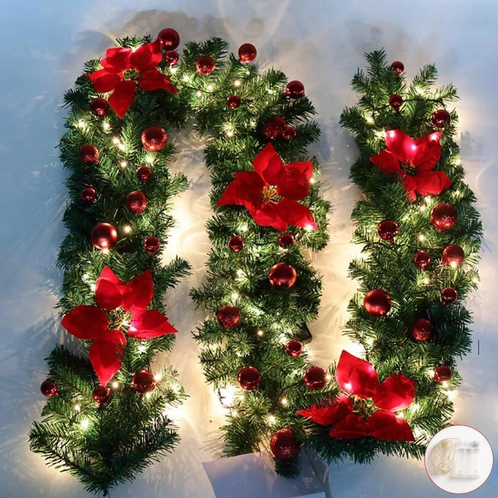 Holiday Party Illuminated Noel Plastic Artificial Greenery Christmas ...