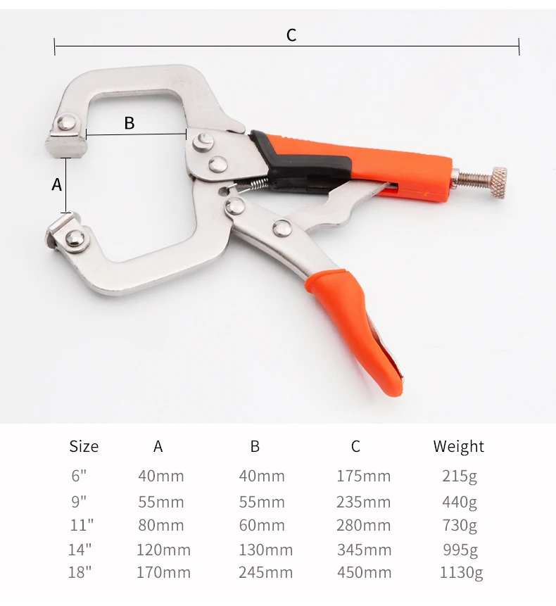 Metal Stainless Steel Locking Clip Pliers Tools Heavy Duty Woodworking
