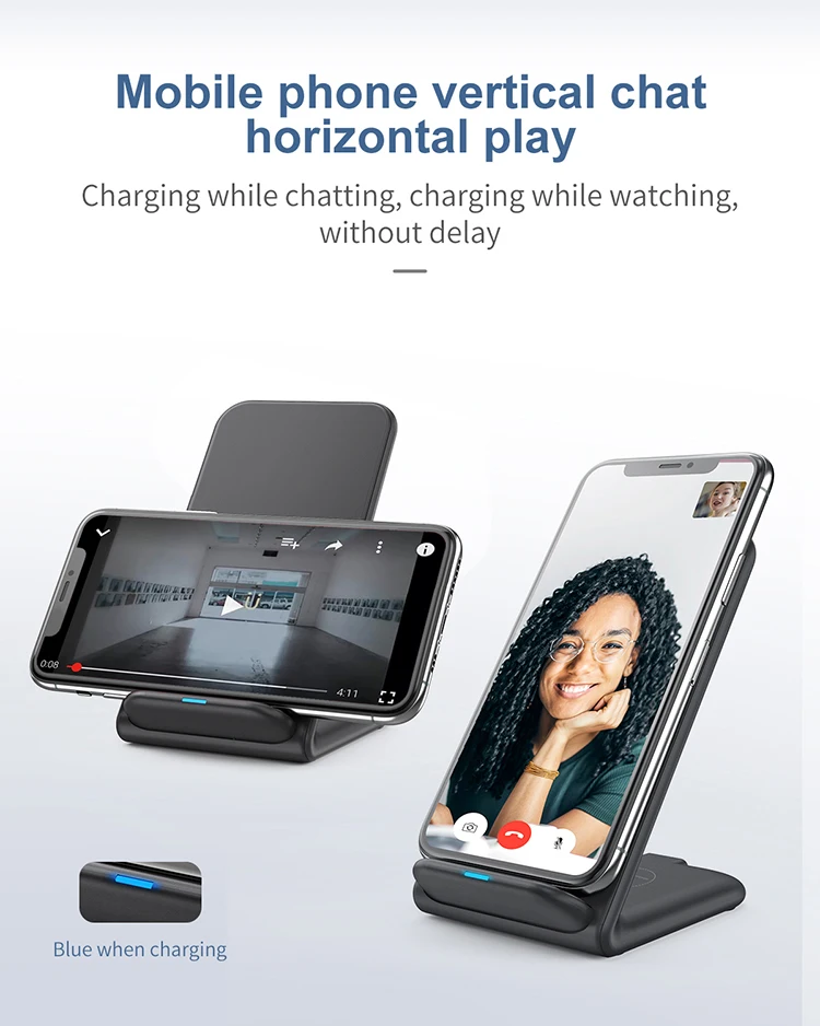 Wireless Phone Charger Stand for iPhone 11, 11 Pro, 11 Pro Max, 10W Fast Charging Galaxy S20 S10 S9, and More