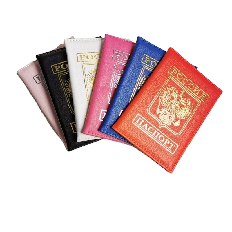 
Wholesale custom logo Russia Gilding High-end pink leather travel passport cover 