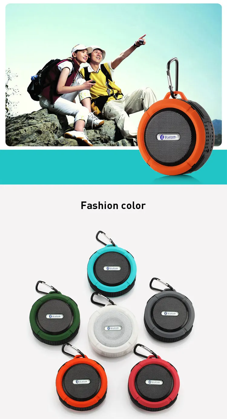 C6 IPX4 waterproof shower BT speaker with sucker hooker portable phone sport stereo wireless mini speaker - ANKUX.COM