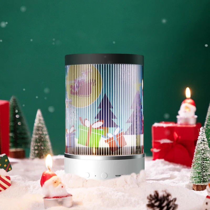 Unique led 3d night light kids home decoration 7-color changing revolving remote control usb animal table lamp bt speaker - ANKUX.COM