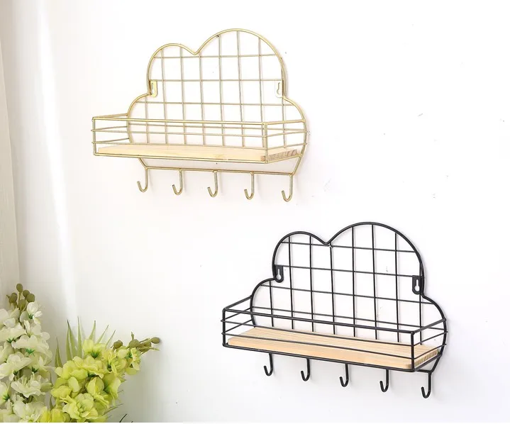 Modern Colorful Decorative Fashion Nordic 2 Tier Wall Shelf