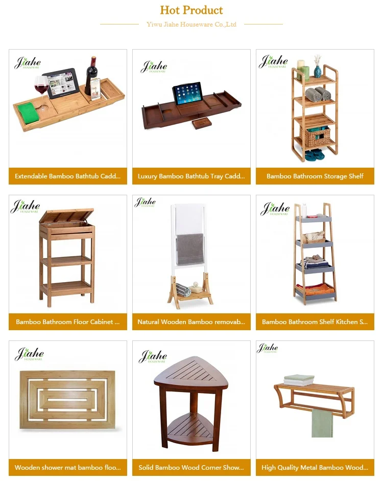 Bamboo Corner Shower Bench Wood Shelf For Bathroom Spa Bath Organizer