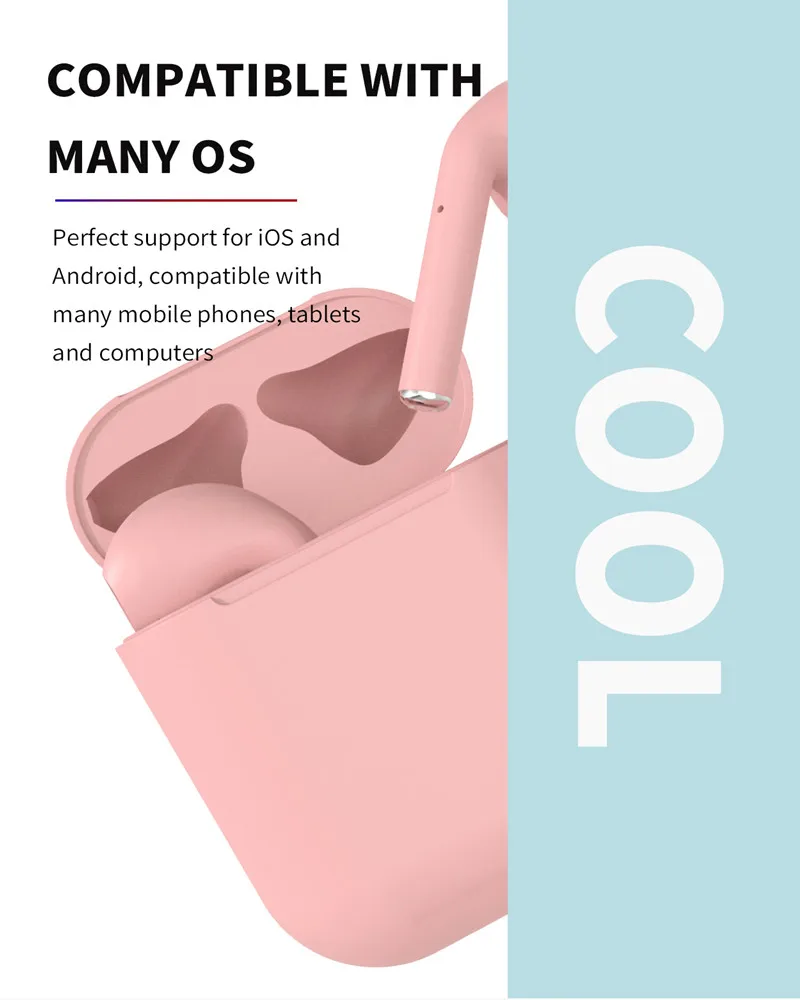 Lonvel Wholesale Colorful TWS i12 inpods 12 Wireless Earphones Frosted Feel Touch Control Tws Earbuds Macaron Bluetooth Earphone - ANKUX.COM