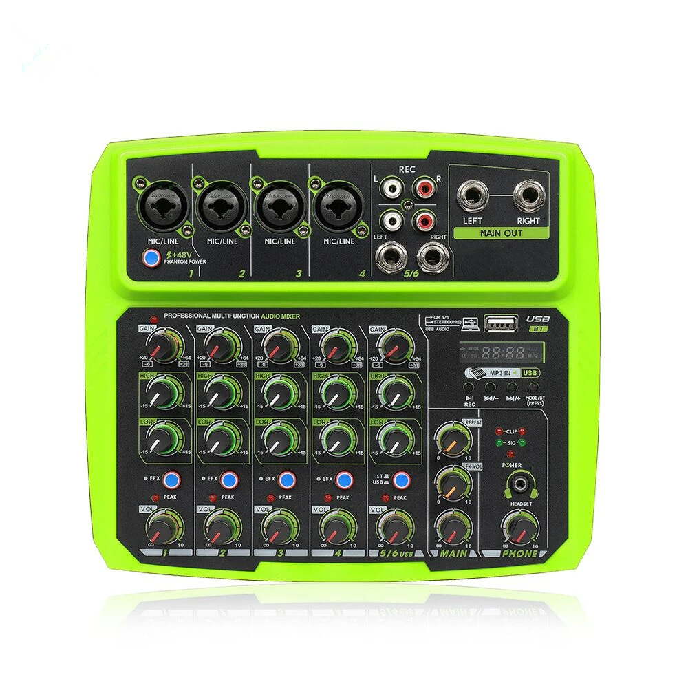 NEW 2020 6ch mini dj audio mixer controller with bluetooth and usb