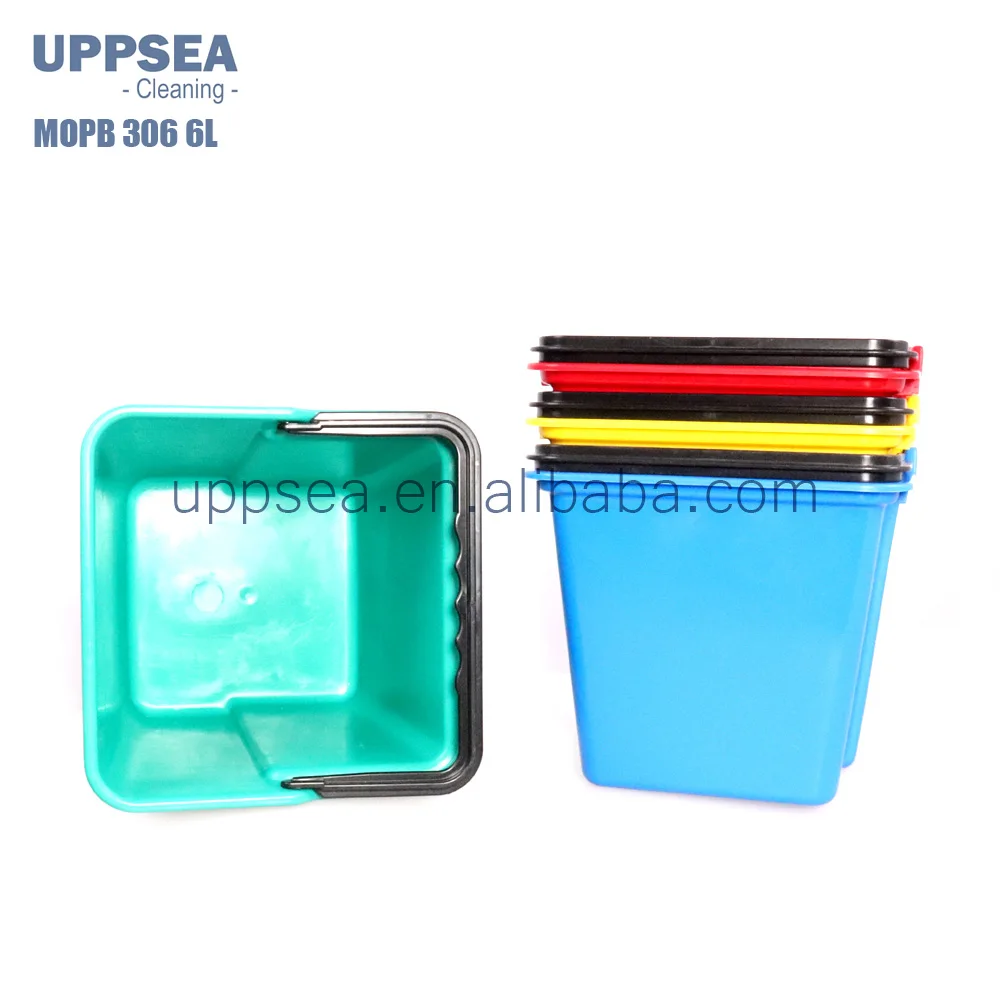 6 Liter Square Cleaning Plastic Pail Sanitize Bucket For Janitor Cart Trolley 4 Colored Buy 6l