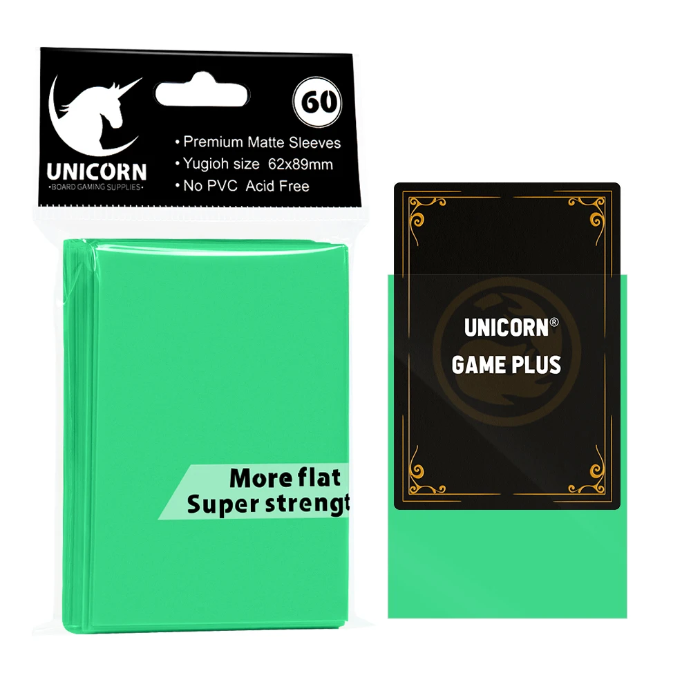 UNICORN GAME PLUS Yugioh Card Sleeves Colored Matte Japanese Size 62x89mm  Trading Card Sleeves Heat Embossing CPP Playing Card