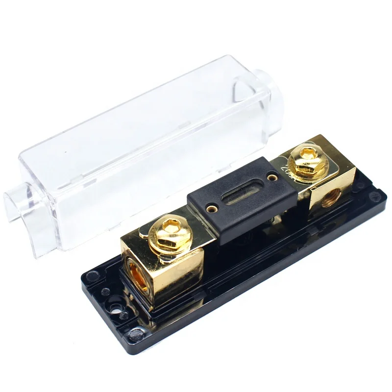 Audiotek 200A ANL Fuse Holder With 1ft 0 Gauge Power Wire - Car Audio Amplifier Protection