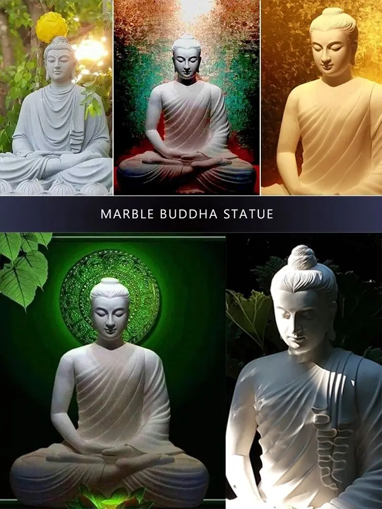 Wholesale Custom Large Outdoor Carving Life Size White Stone Buddha