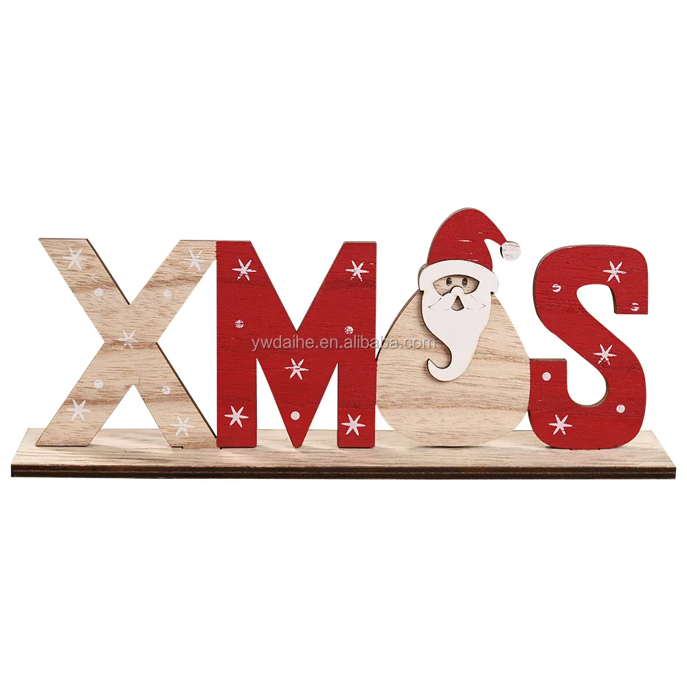New Christmas decorations wooden letters ornaments desktop printing ornaments