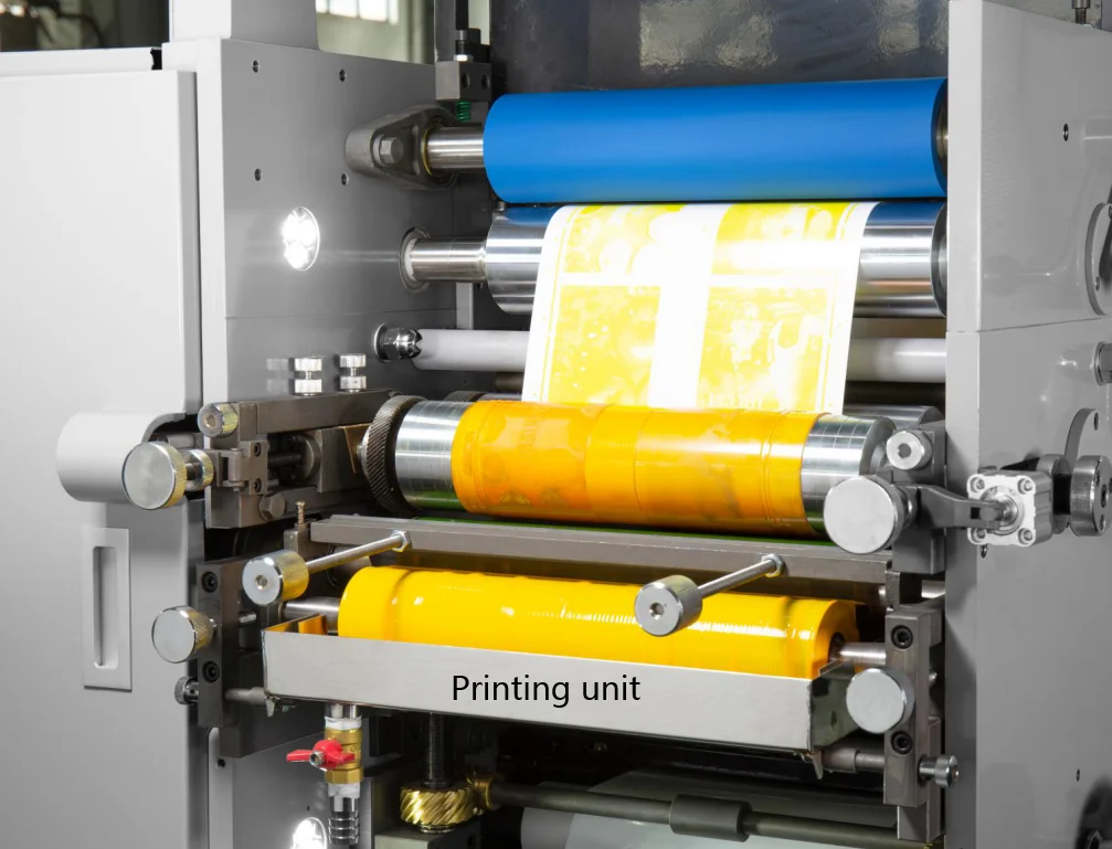 Flexo printer machine labels