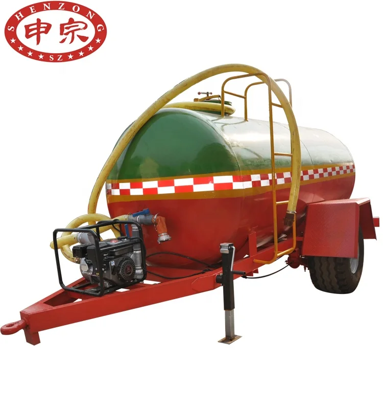 5000 Liter Single Axle Farm Tractor Pto Pump Water Tank Trailer For