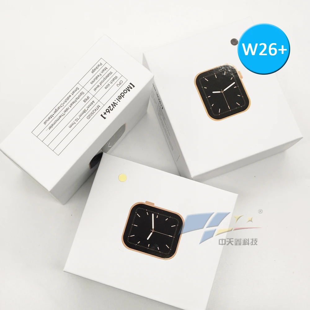 

2021 Smart Watch W26+ Series 6 with BT Calling IP68 Blood Pressure W26 Plus smartwatch 1.75inches Waterproof