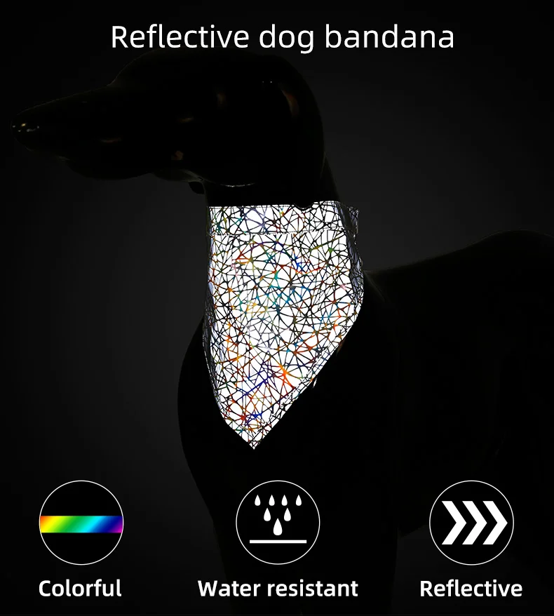 Custom Printed Safety Pet Bandana,Reflective Dog Pet Bandana Scarf Buy Reflective Dog Scarf