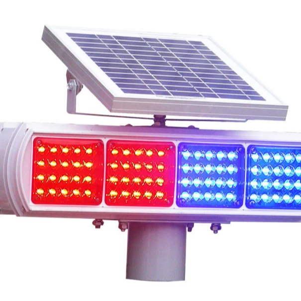 Factory Manufacturing Best Price Led Traffic Signal Light Solar Power Flash Warning Light Strobe Double Sides