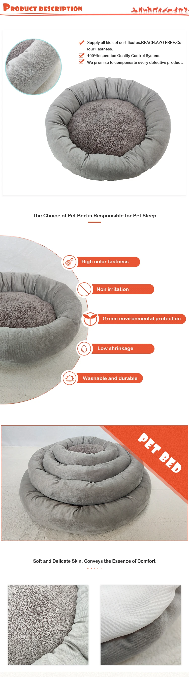 pet bed for dog and cat round shape animal bed for Sleep seat dog bed