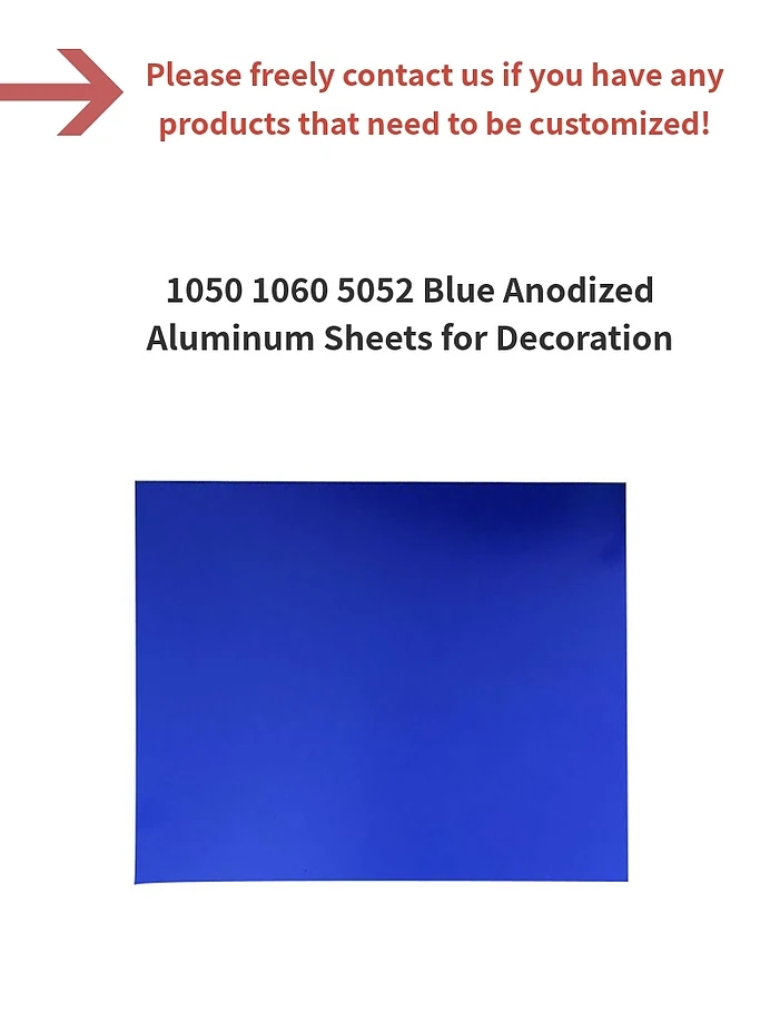 1050 1060 5052 Blue Hard Anodized Aluminum Anodizing Sheets Card For