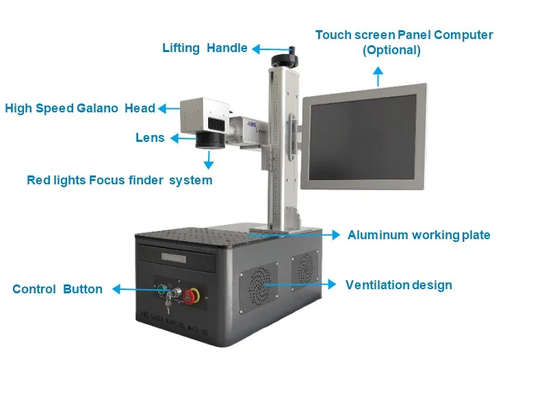 New design 20w fiber laser marking machine / desktop laser marking engraving machine for metal