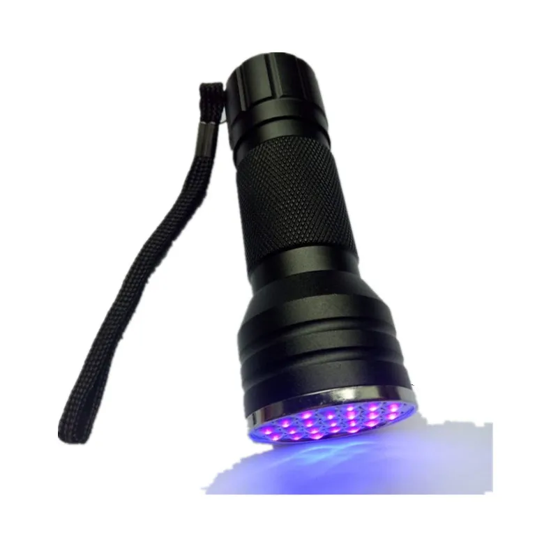 Aircraft Grade Aluminum UV Blacklight Flashlight with 21 leds