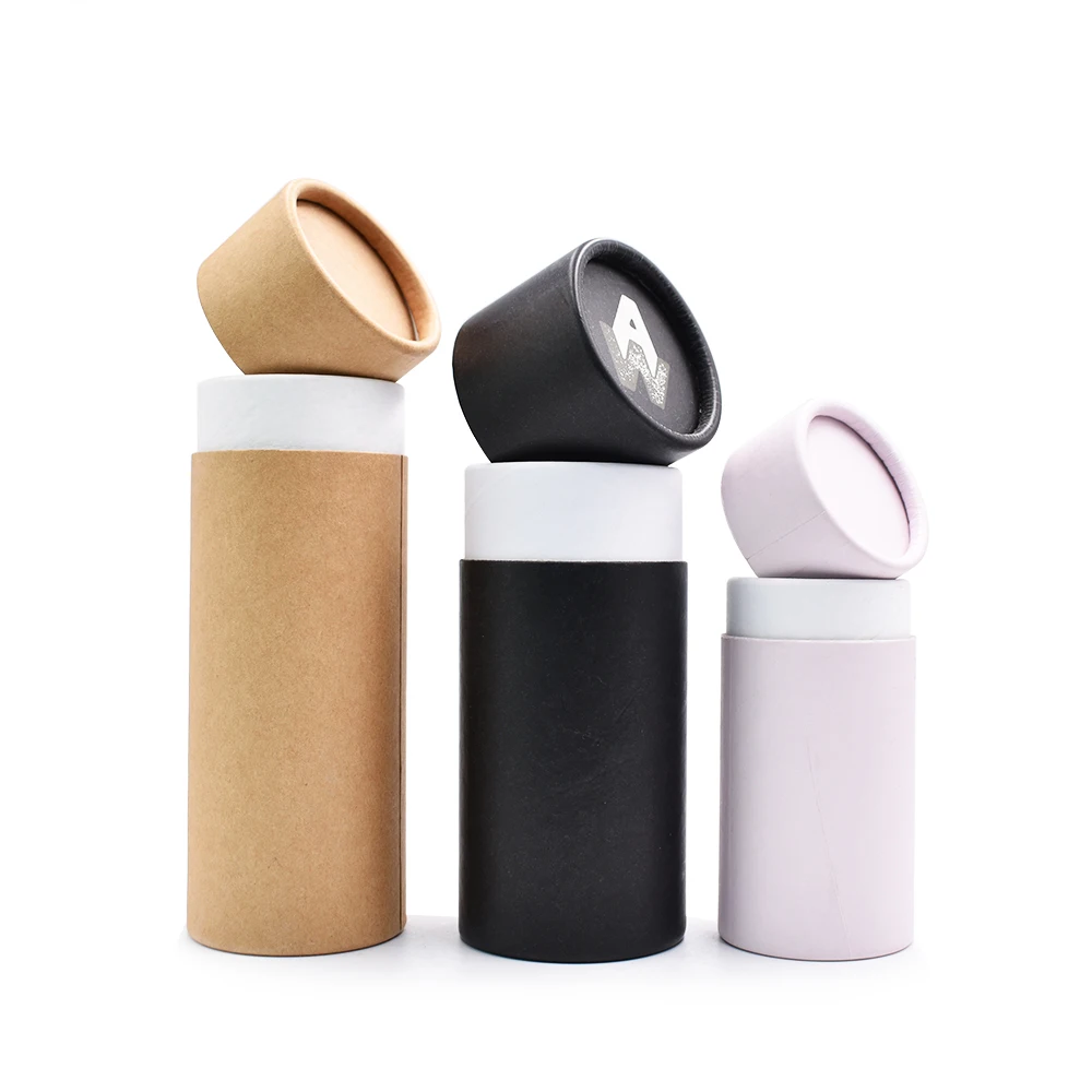 Download 10ml 30ml 50ml Cosmetic Packaging Recycled Kraft Cardboard White Brown Black Paper Tube For E ...