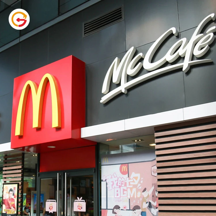 Led Light Decorative Alphabet Signs Mcdonald's Sign For Electronic ...