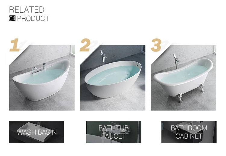 Doporro Freestanding Soaking Bathtub White Color Acrylic Material Bath Tub With Size 67inch