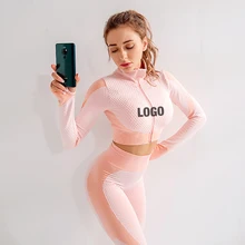 Conjunto de yoga sem costura para mulheres