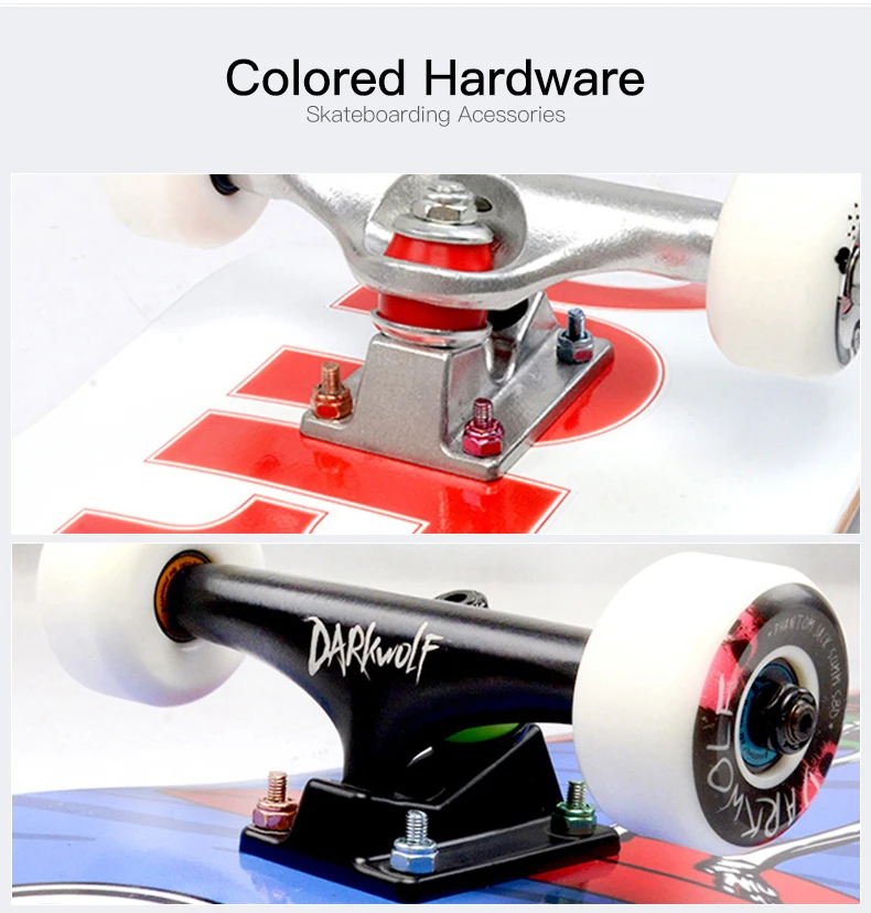 Colorful 25mm Professional Skateboard Hardware Screws Bolt And Nuts Set