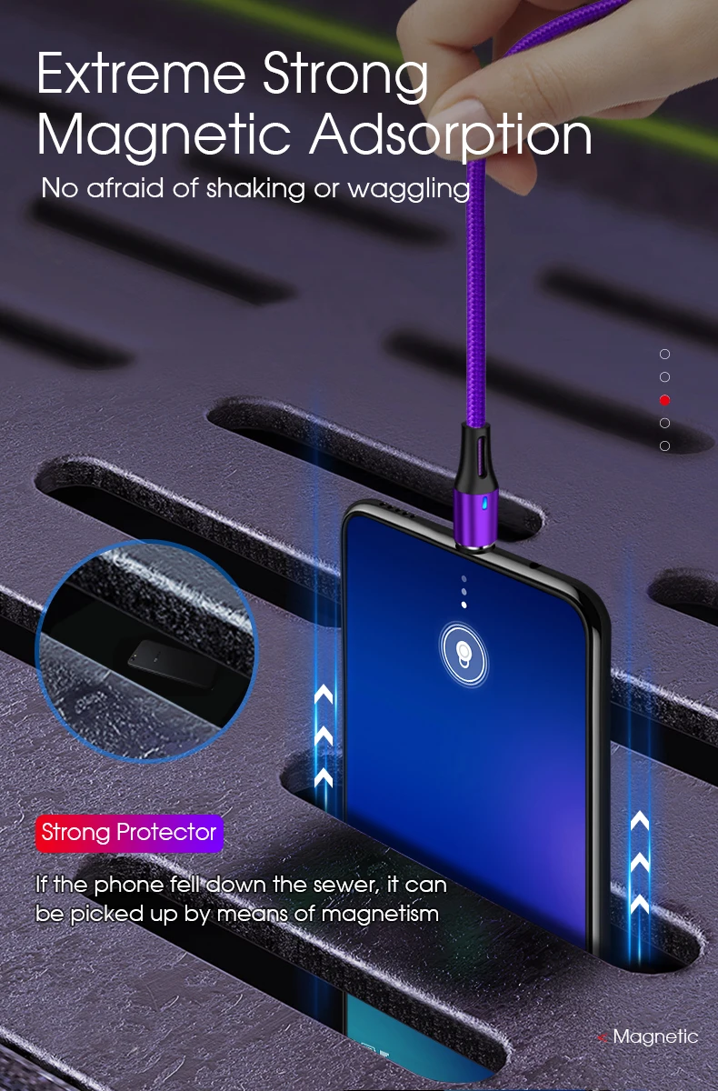 Vothoon 3 in 1 Magnetic Fast Charging Cable 3A USB Type C Fast Cable Micro USB Data Cable - ANKUX.COM