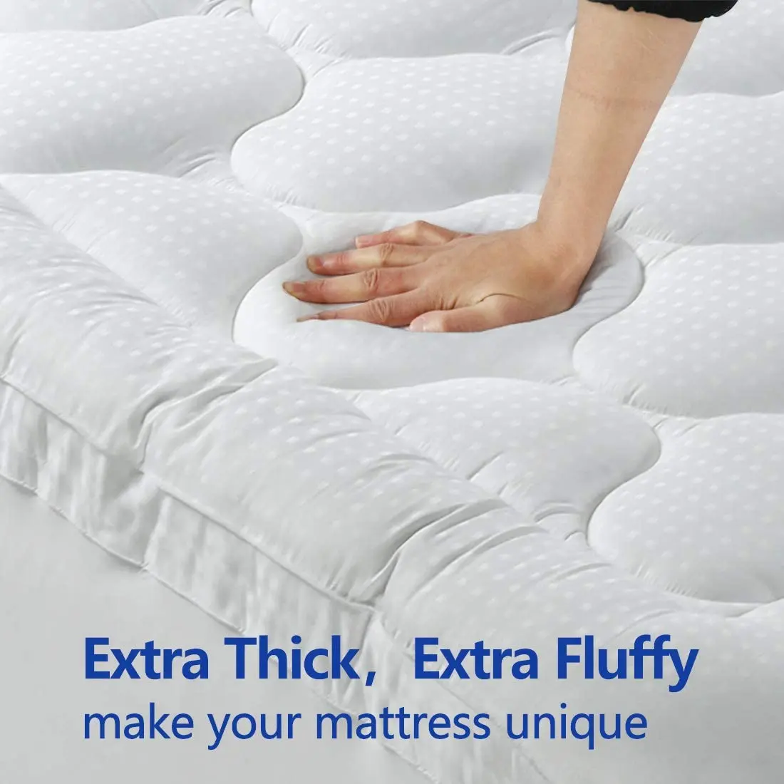 Queen Mattress Pad Pillow Top Mattress Cover Quilted Fitted Mattress