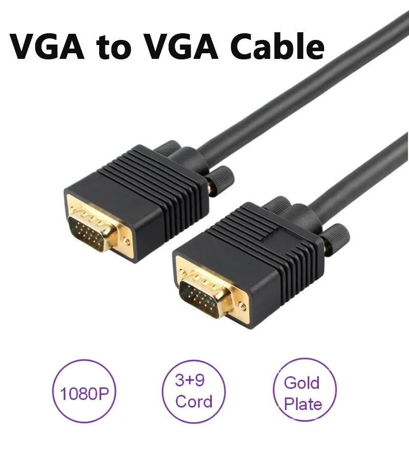High Quality Gold Plated Video Audio 15Pin Male-Male VGA To VGA Cable for Computer - ANKUX.COM
