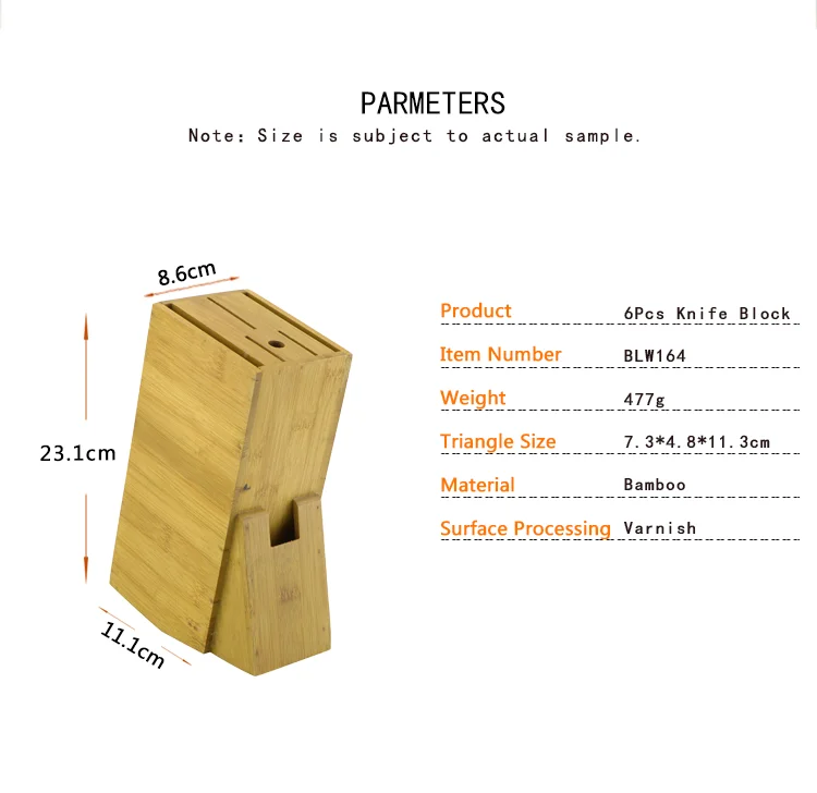 Bamboo Material Varnish 6pcs Set Wooden Block