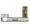 Modern Simple Wall Unit Designs UV MDF Solid Wood Unit Led TV Stand Cabinet