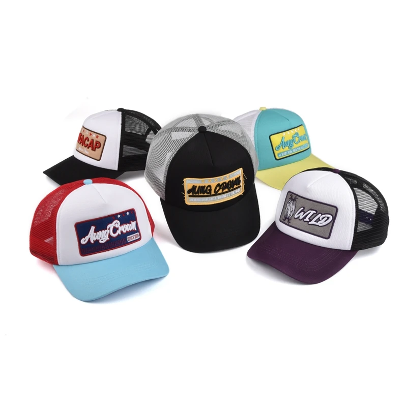 Mens Mesh Cheap Custom 5 Panel Trucker Cap,Applique Embroidered Patch Gorras Trucker Hats Buy