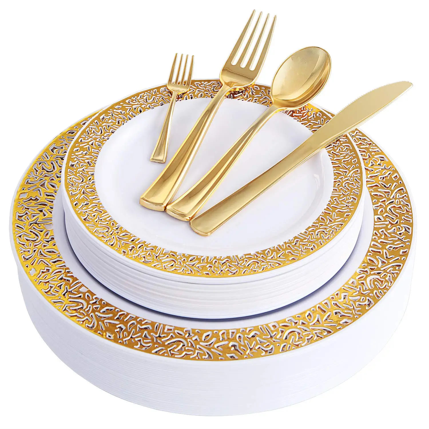 175pcs Wholesale Dinnerware Elegant Gold Wedding Dinner Cup Plates Set ...