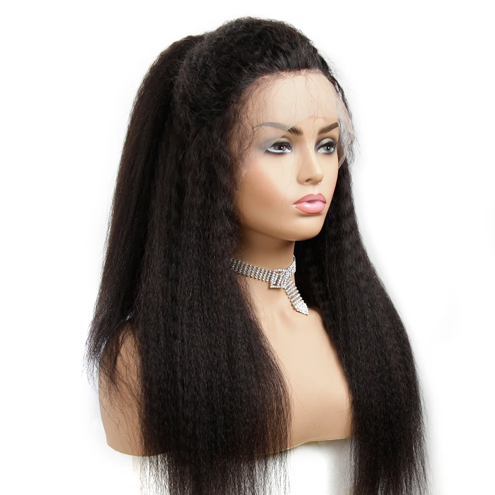 HD Transparent Film Illusion Kinky Straight Front Lace Wig Human Hair, Big Yaki Braiding African Kinky Straight Lace Front Wigs.jpg