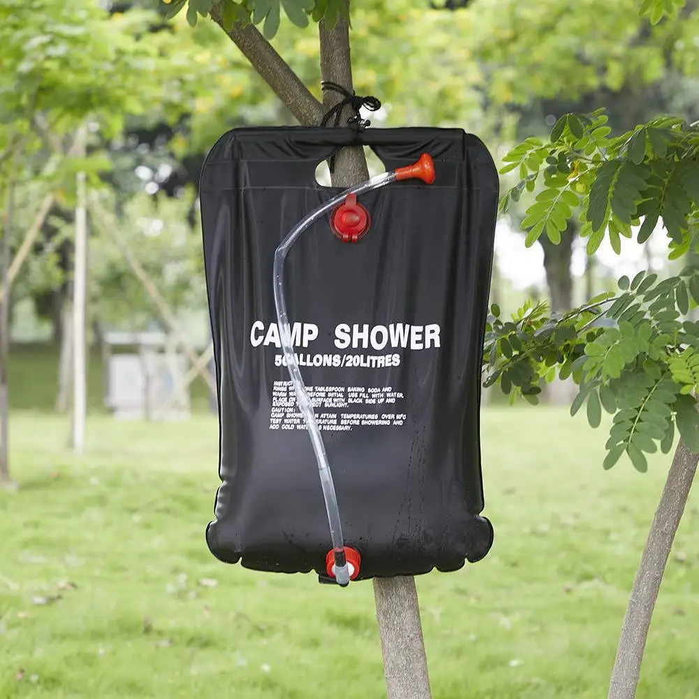 Camping Shower Bag 20l 5 Gallon Portable Hanging Shower Solar Water Bag