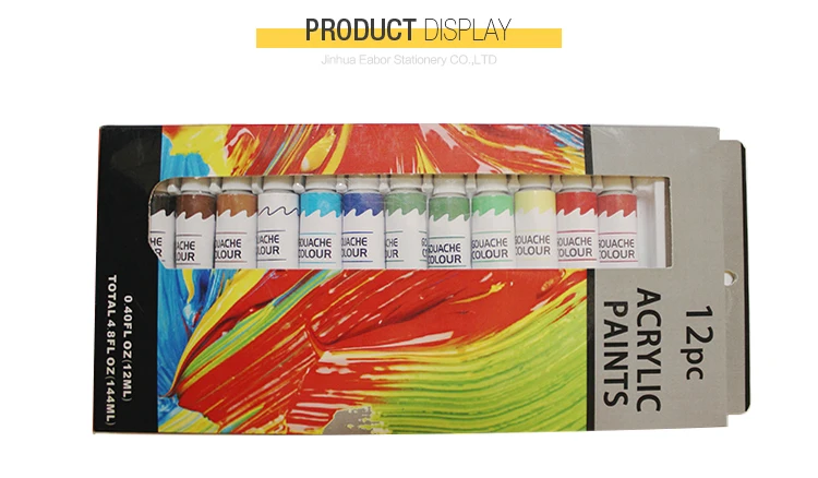 Hot Sale 12 Colors 12Ml Acrylic Paint Set Professional