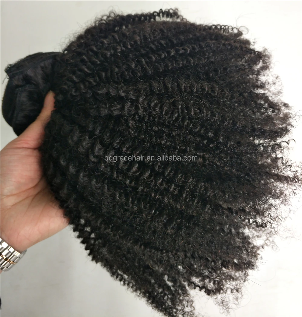 Clips-in Extension set Luxury grade curly human hair weave bundle virgin hair clip afro kinky curly wavy
