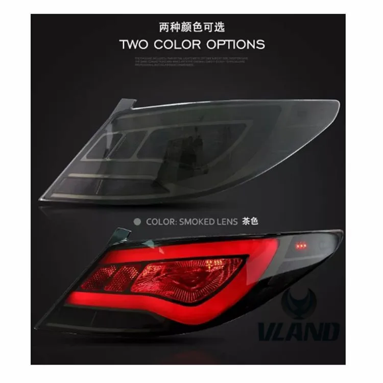 VLAND Factory For Car Tail Lamp For Accessory For SOLARIS ACCENT VERNA 2010-2013 LED REAR TAIL BACK Light Car (CE Emark)