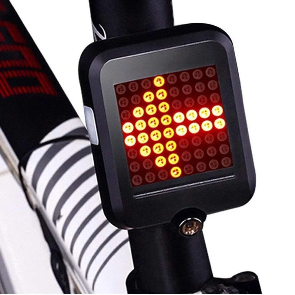 Bike Cycling Bicycle Laser Tail Turn Brake Signal Light Indicator Rechargeable