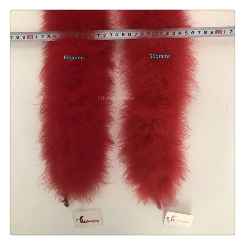 
2meters 50g Fluffy Dyed Color Turkey Marabou Feather Boa Feather for Crafts Party/Carnival Costumes/Party Boa Decoration 